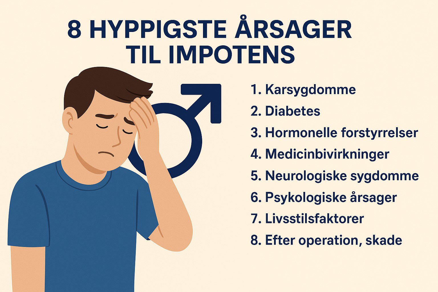 8 hyppigste årsager til impotens